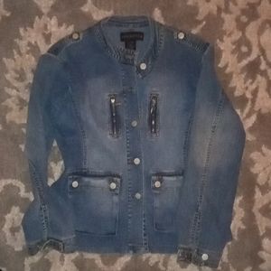 Adolfo denim button front Four pocket jacket new w/o tags.